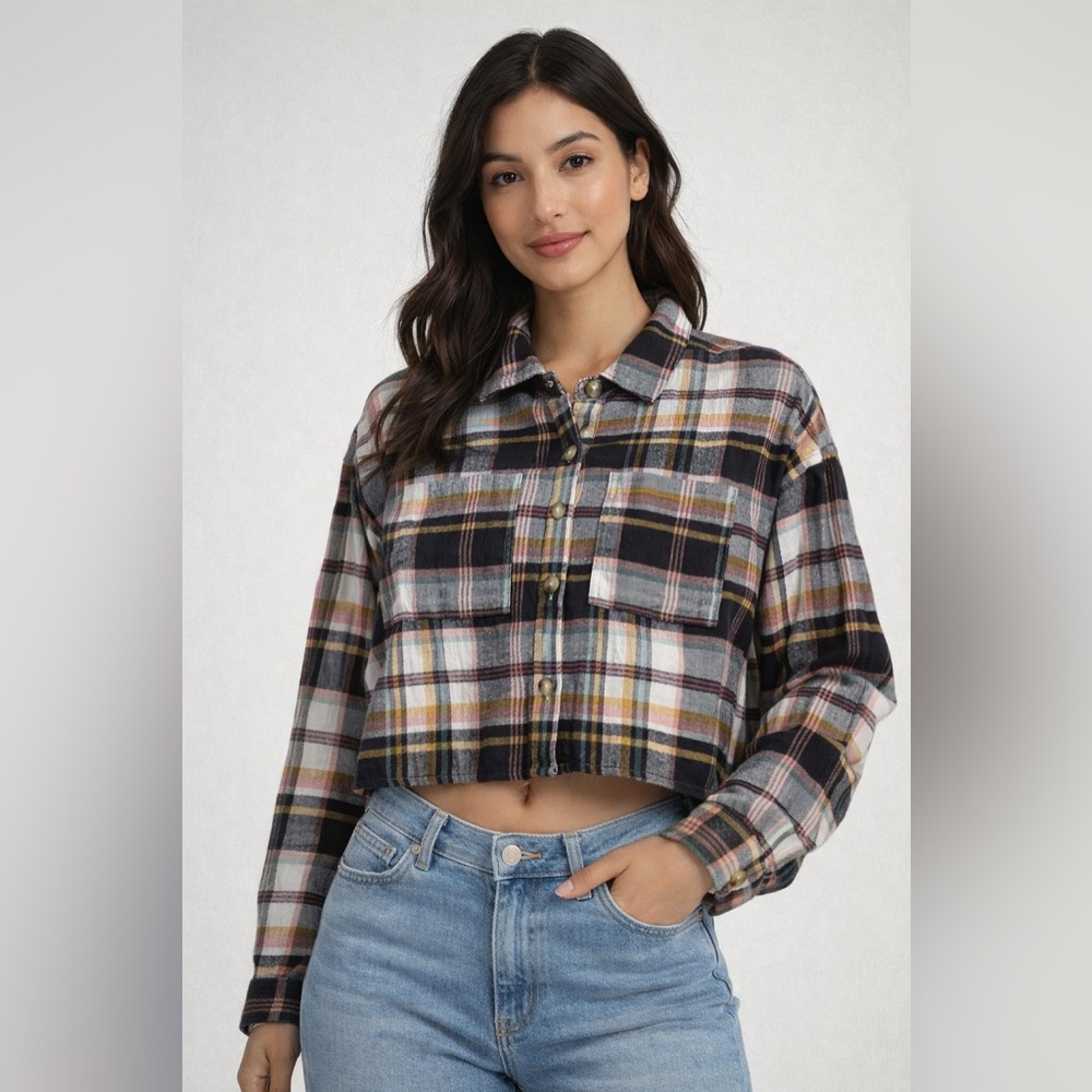 Aeropostale Multicolor Plaid Button-Down Shirt